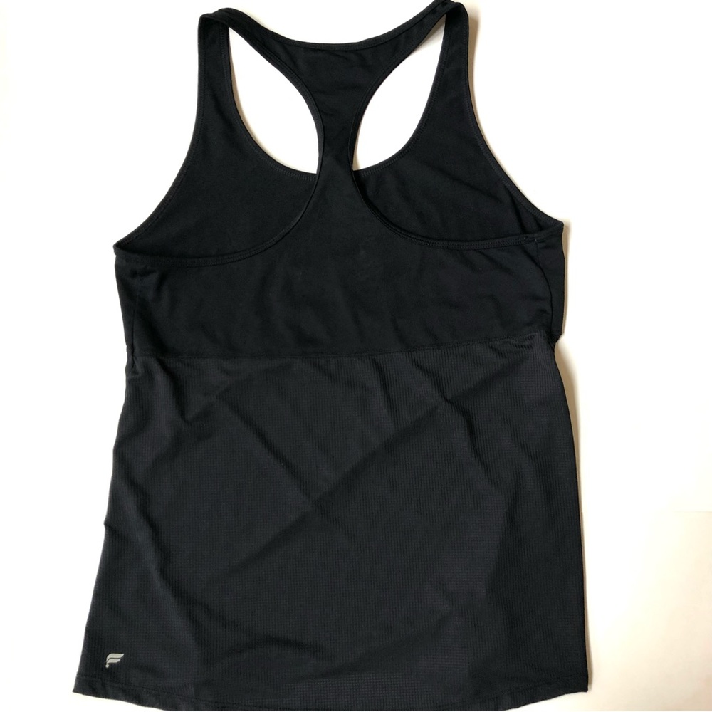 Fabletics Butterfly Back Tank/ Workout Top. Empire waist, Semi-Sheer Bottom Sz-L